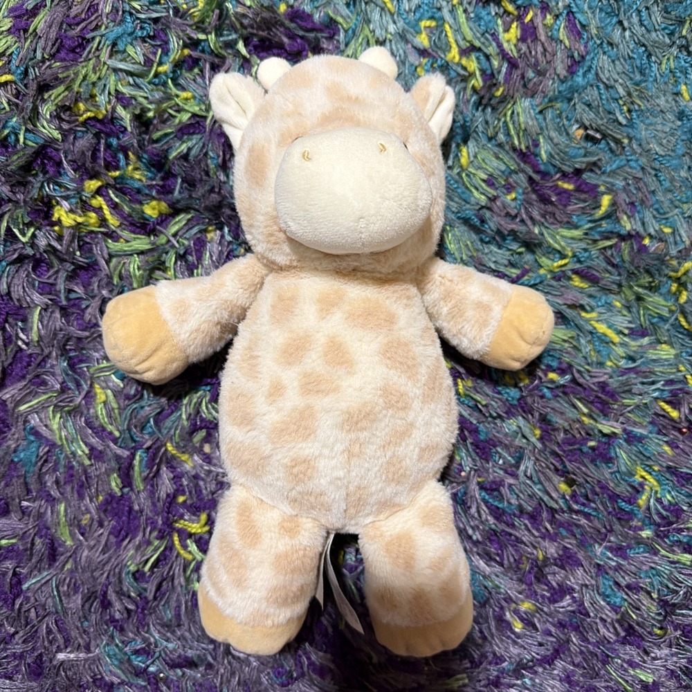 Kelly Baby Kelly Toy 12" Cuddle Giraffe Rattle Plush Crinkle Ears Unisex Beige - Picture 3 of 12